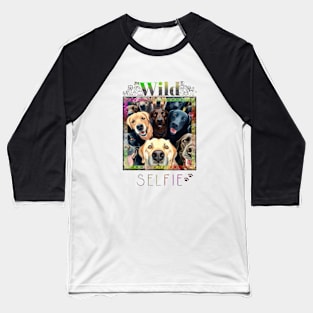 Dog Labrador Pet Wild Nature Funny Happy Humor Photo Selfie Baseball T-Shirt